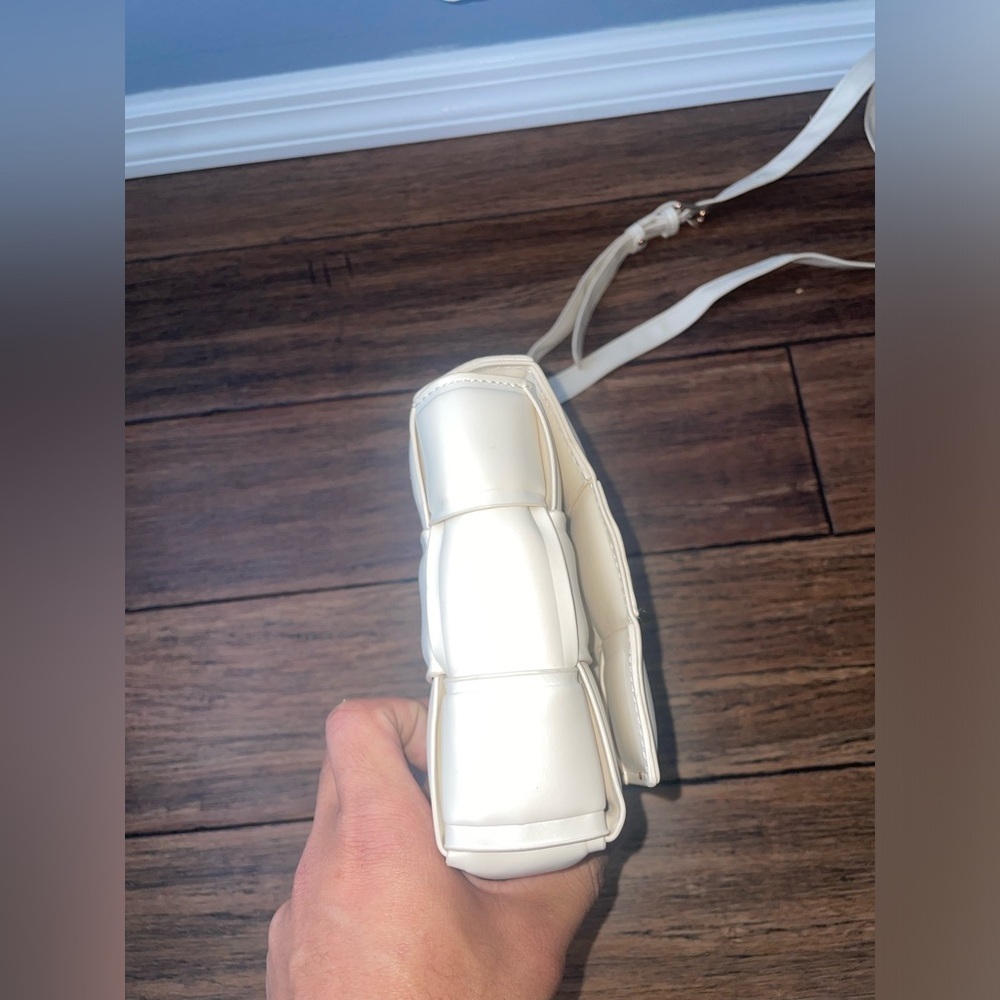 Fall bag 🔥 crossbody quilted Cream purse woven square bag bone chain strap bag - Picture 13 of 15